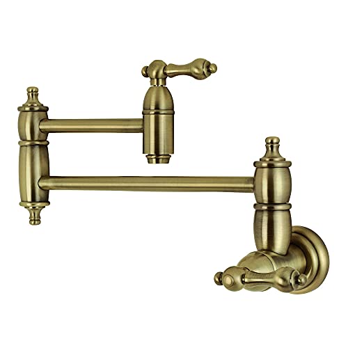 【中古】【未使用・未開封品】Kingston Brass Ks3103Al Restoration Pot Filler - Antique Brass Finish