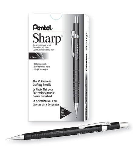 【中古】【未当て嵌める・未開封品】(1 Pack, 0.5粍, Black) - Pentel Sharp Automatic Pencil, 0.5粍 Lead Size, Black Barrel(P205A)