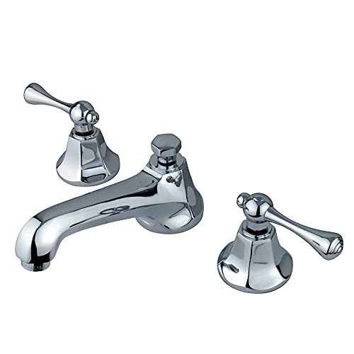 【中古】【未使用・未開封品】Kingston Brass KS4461BL Metropolitan Widespread Lavatory Faucet with Metal lever handle, Polished Chrome by Kingston Brass