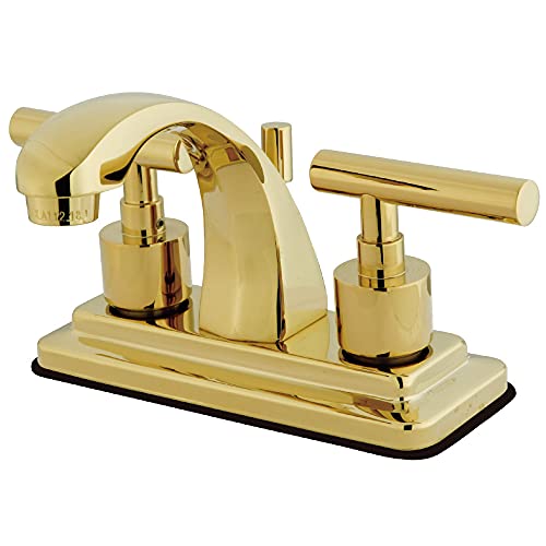 【中古】【未使用・未開封品】Kingston Brass KS4642CML コンコード 4インチ センターセット 洗面所蛇口 真鍮ポップアップ付き 光沢真鍮