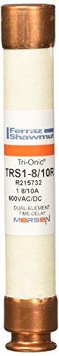 【中古】【未使用・未開封品】Mersen TRS-R Tri-Onic 時間遅延/クラスRK5 ヒューズ、600VAC/600VDC、200kA AC/20kA DC、1-8/10 アンペア、直径13/16インチ x 長さ5インチ。
