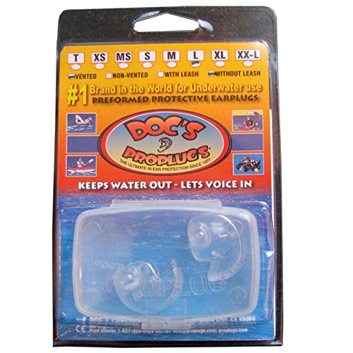 【中古】【未当て嵌める・未開封品】(X-Small) - Doc\u0027s ProPlugs - Preformed Protective Vented Earplugs (pair) Clear for Scuba Diving and Snorkelling