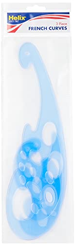 【中古】【未使用・未開封品】Helix HLX21561 3 Pc.Template Set, French Curves, 10-50mm, Blue