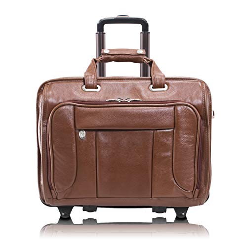 【中古】【未使用・未開封品】McKlein USA ウェストタウン チェックポイント 15.6インチ ホイール付きラップトップケース 18 L x 8 75 W x 14 5 H ブラウン 15704