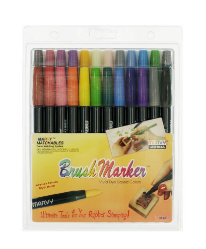 【中古】【未使用・未開封品】Uchida 1500-24 Brush-Tip Markers, Assorted Colors, Set of 24 by Uchida Of America|AJIMURA-SHOP