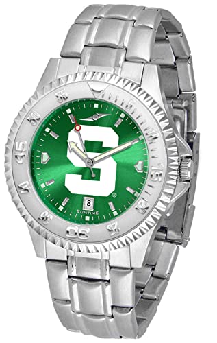 【中古】【未使用・未開封品】SunTime ミシガン州立大学スパルタンズ コンペティター アノクローム メンズ 腕時計 スチールバンド