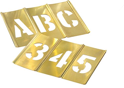 【中古】【未当て嵌める・未開封品】Brass Stencil Letter \u0026 Number Sets - 7.6糎 77pc letter \u0026 number