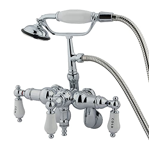 【中古】【未使用・未開封品】Kingston Brass Cc424T1 Clawfoot Tub Filler With Hand Shower - Polished Chrome Finish