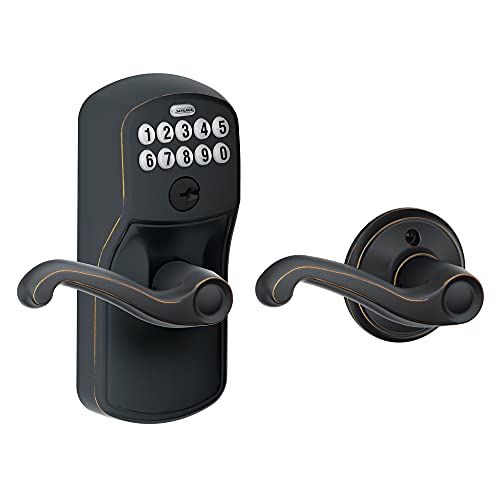 【中古】【未使用・未開封品】Schlage FE575 PLY 716 FLAプリマスキーパッドエントリー、オートロックとフレアレバー、老化ブロンズ。