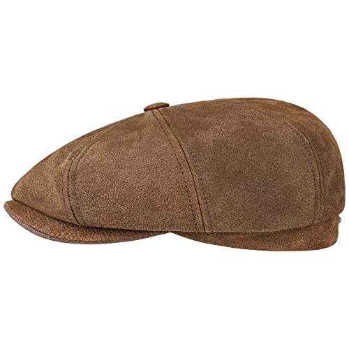 【中古】【未当て嵌める・未開封品】Stetson Burney レザーフラットキャップ US 大いさ: Medium 色合い: 赤銅色 靴-その他
