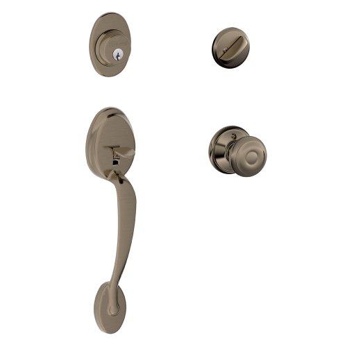 【中古】【未使用・未開封品】Plymouth Single円柱Handleset and Georgianノブ、アンティークピューター(f60?Ply 620?GEO)｜AJIMURA-SHOP