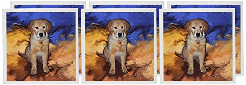 【中古】【未当て嵌める・未開封品】Dogs golden retriever???Golden Retriever Puppy???グリーティングカード Set of 6 Greeting Cards