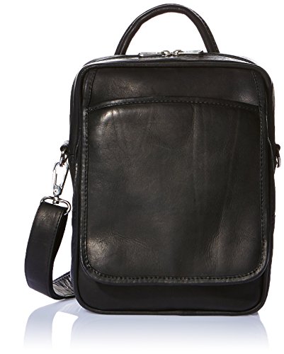 【中古】【未当て嵌める・未開封品】Piel 2630-BLK Leather Carry All Travelling Men\u0027s Bag - Black