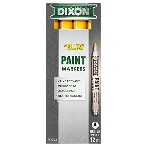 【中古】【未使用・未開封品】Dixon Paint Markers, Medium Tip, Box of 12 Markers, Yellow (80223) マーカー (並行輸入品)|AJIMURA-SHOP