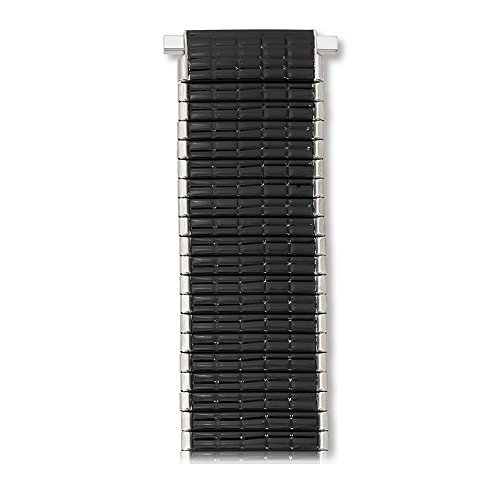【中古】【未当て嵌める・未開封品】18???22?粍 Speidel twist-o-flexシルバートーンブラックコーティングRomunda Watch Band 1327