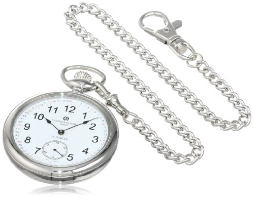 【中古】【未当てはめる・未開封品】Charles-Hubert- Paris Stainless Steel Mechanical Open Face Pocket Watch #3756-WRR