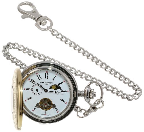 【中古】【未当て嵌める・未開封品】Charles-Hubert- Paris Stainless Steel Two-Tone Mechanical Hunter Case Pocket Watch #3553-T
