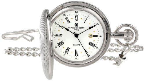 【中古】【未使用・未開封品】Charles-Hubert- Paris Brass Quartz Hunter Case Pocket Watch #3817
