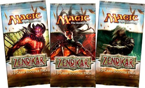 【中古】【未使用・未開封品】3 (Three) Packs of Magic the Gathering - MTG: Zendikar Booster Pack Lot