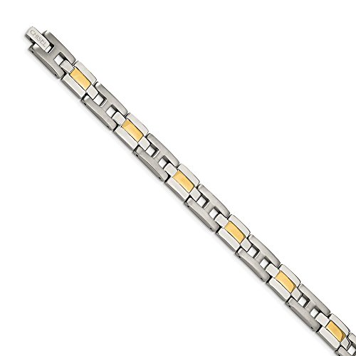 【中古】【未使用・未開封品】10?mmメンズチタンとゴールドトーンブレスレット、9インチ｜AJIMURA-SHOP