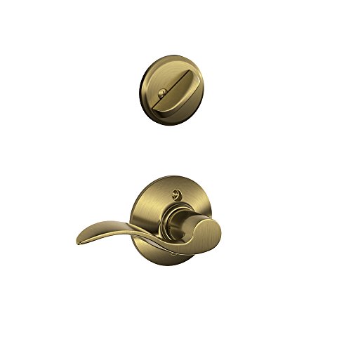【中古】【未使用・未開封品】Schlage F59 ACC 609 RH アクセント インテリア 右利き レバー デッドボルト付き アンティーク真鍮 (インテリア半分のみ)