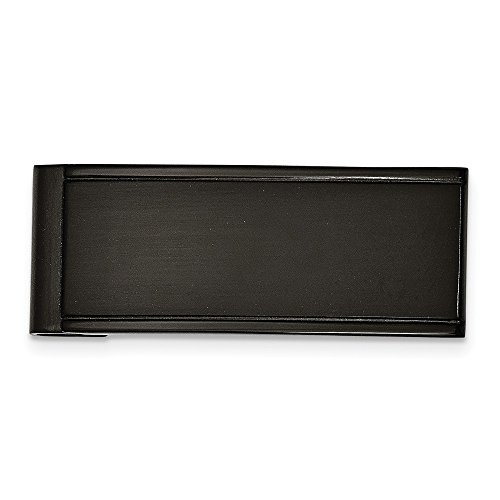 【中古】【未当て嵌める・未開封品】メンズブラックメッキステンレススチール溝付き添い人外辺部先だつものゼムクリップ