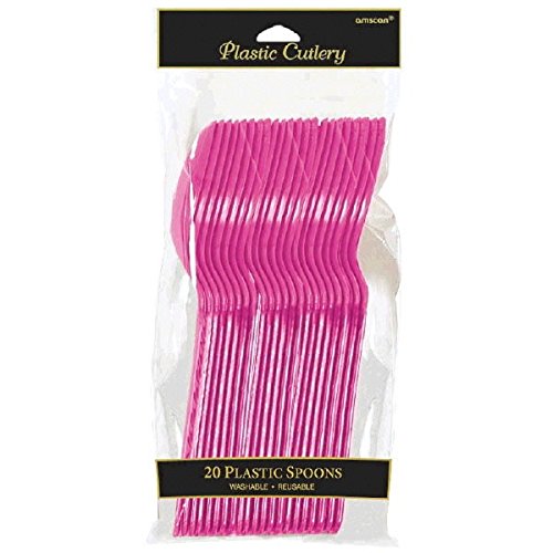 【中古】【未使用・未開封品】Pack Of 20 Magenta Plastic Spoons