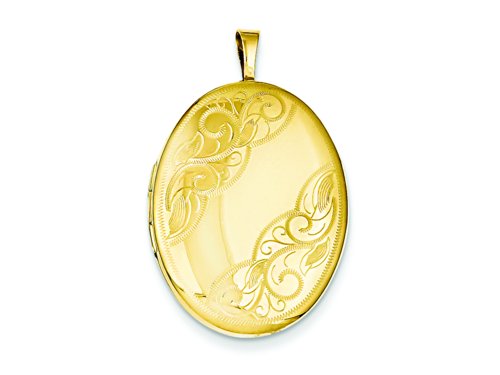 【中古】【未使用・未開封品】Finejewelers 1/20金入り20mm渦巻き楕円ロケットネックレスチェーン