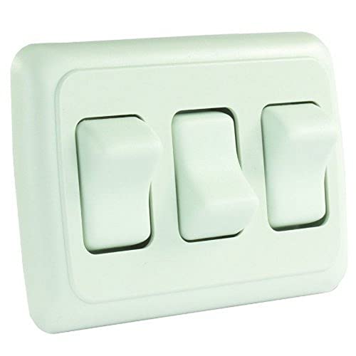 【中古】【未当て嵌める・未開封品】JR Products 12025 White Triple SPST On-Off Switch with Bezel by JR Products
