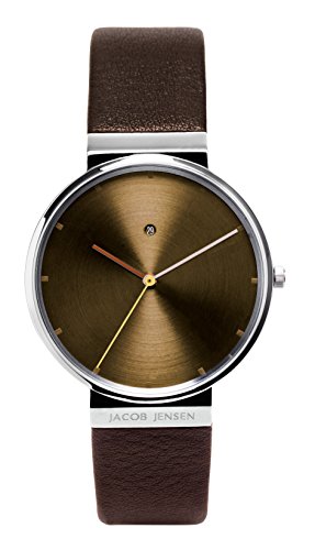 【中古】【未使用・未開封品】Jacob Jensen Dimension Series Men's Quartz Watch with Brown Dial Analogue Display and Black Leather Strap 843｜AJIMURA-SHOP