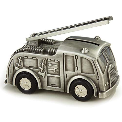 【中古】【未使用・未開封品】Fire Truck Bank、ピューター仕上げ