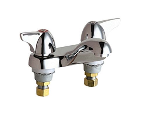 【中古】【未使用・未開封品】Chicago Faucets 802-1000ABCP 4インチ センターセット 洗面所蛇口 シングルウィングキャノピーハンドル付き クローム｜AJIMURA-SHOP