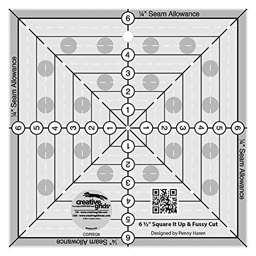 【中古】【未当て嵌める・未開封品】Creative Grids 6 1/2 X 6 1/2 Square It up \u0026 Fussy Cut Ruler cgrsq6 by Creative Grids