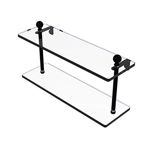 【中古】【未使用・未開封品】(Matte Black) - Allied Brass MA-2/16-BKM 41cm by 13cm Double 3/8 Glass Shelf 51,570円