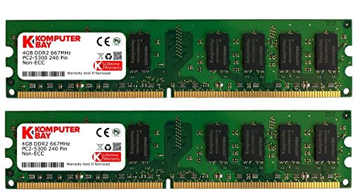 【中古】【未当て嵌める・未開封品】Komputerbay 8GB記憶装置 2枚組 4GBX2 DUAL 事務机とっ始めマイコン用 増設記憶装置 DDR2 パソコン2-5300 667MHz 240pin DIMM