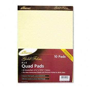 【中古】【未使用・未開封品】Ampad ?ゴールドファイバ・?カナリアquadrilleパッドパッド、クアッド、4sq、8.5?X 11can w55090?(パックof20?)|AJIMURA-SHOP
