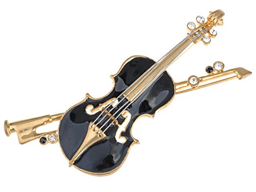 【中古】【未使用・未開封品】Alilang Elegant Enamel Rhinestone Crystal Violin Bow Cello Fiddle Music Instrument Brooch Pin 25,274円