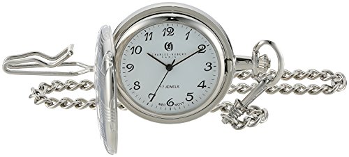 【中古】【未使用・未開封品】Charles-Hubert- Paris 3841-W Mechanical Pocket Watch with Arabic Numerals