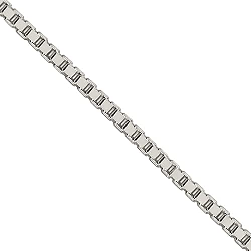 【中古】【未当て嵌める・未開封品】2.5?MMスターリングしろがね色、ボックスチェーンネックレス、30in