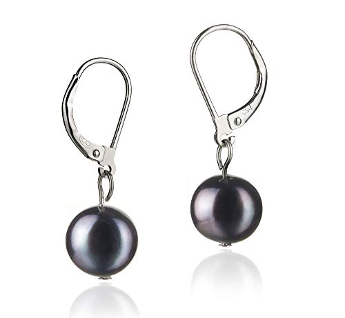 【中古】【未当て嵌める・未開封品】(black) - PearlsOnly - Kaitlyn 8-9粍 A Quality Freshwater 925 Sterling Silver Cultured Pearl Earring Pair