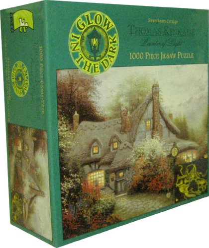 【中古】【未使用・未開封品】Ceaco Thomas Kinkade Painter of Light Sweetheart Cottage Glow in The Dark 1000 Piece Puzzle
