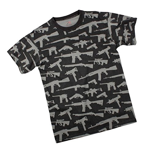 【中古】【未使用・未開封品】Rothco Tシャツ/マルチプリントガン、ブラック/XXL