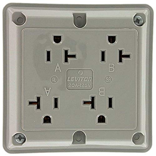 【中古】【未使用・未開封品】Leviton 20?A、125?V、産業シリーズExtra Heavy Dutyグレード、4?- in - 1レセプタクル 21254-GY 1