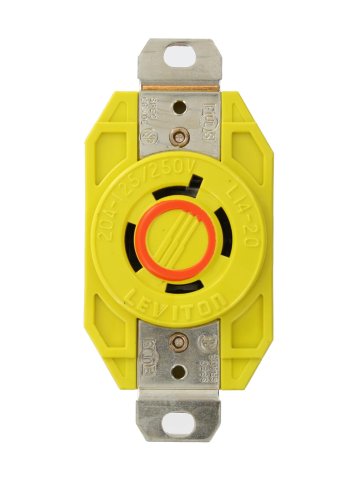 【中古】【未使用・未開封品】Leviton 24?cm-10?20?A、125-volt / 250-volt、NEMA l14???20r、3p 4?W、フラッシュマウントロックコンセント、接地、耐腐食性、イエロー｜AJIMURA-SHOP