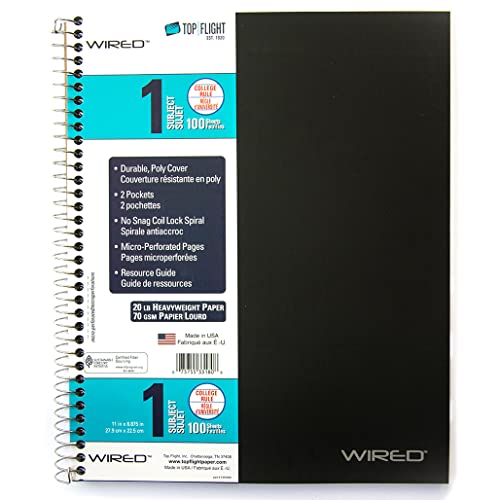 【中古】【未使用・未開封品】Top Flight有線1-subject Wireboundノートwith 2ポケット、100枚、大学ルール、11?x 8.875インチ、1ノートブック、カバーMay Vary (33180?)｜AJIMURA-SHOP 11,396円