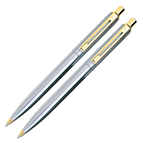 【中古】【未使用・未開封品】Sheaffer Sentinel Ballpoint Mechanical Pencil Set Chrome - Gold Trim シャープペン (並行輸入品)