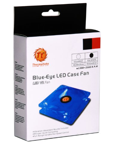 【中古】【未当て嵌める・未開封品】(サーマルテイク) thermaltake blue-eyeサイレントスマート 90粍青みLED入れもの気違い 自然調整能力のある気違い素早さ抑えつける付き添い人 AF0035