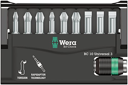 【中古】【未使用・未開封品】Wera Torsion 8600-9/TZ Rapidaptor SB Sheet Metal Bit Set, 10 Piece by Wera｜AJIMURA-SHOP