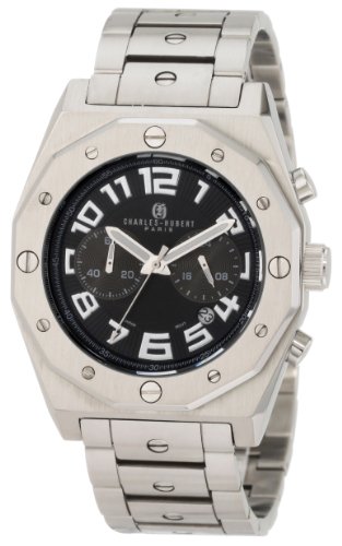 【中古】【未当て嵌める・未開封品】Charles-Hubert- Paris Mens Stainless Steel Chronograph Quartz Watch #3764-B