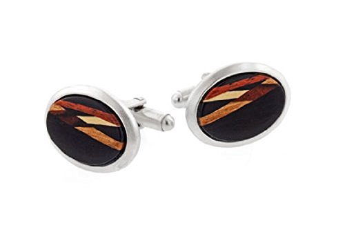 【中古】【未当て嵌める・未開封品】Inlayed wood Cufflinks。Made In The USA
